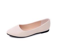 Generisch Zapatillas planas de bailarina para mujer con suela suave y puntera puntiaguda. Elegante zapato en color rosa/beige. Cómodo look diario para oficina y ocio, Estilo Y03 Blanco, 38.5 EU