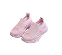 Generisch Zapatillas transpirables para bebé con calcetines de vestir para niños pequeños activos, antideslizantes, para suela flexible, fácil de limpiar, ideales para el día a día, Rosa., 6.5-7 Jahre