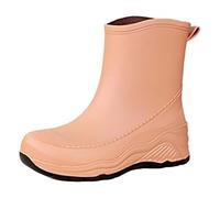 Generisch Zapatos altos negros de mujer tacón de 6 cm Short Rain for Womens Ankle Rainboot Garden Boot Ladies Rubber Outside Work with Comfort Silver Zapatos Mujer, marrón, 40 EU