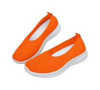 Generisch Zapatos altos para mujer, sexy, elástico, grueso, transpirable, antideslizante, un pie, estribo, ocio, zapatos casuales cómodos para mujer, zapatos de fitness 36, naranja, 36 EU
