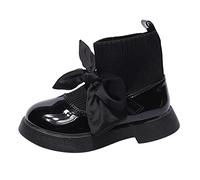 Generisch Zapatos Botas de cuero de moda Zapatos impermeables Botas cortas antideslizantes transpirables Botas desnudas para niños de invierno, Negro , 25 EU