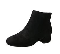 Generisch Zapatos Botas de mujer costura sólida plana con zapatos Características: zapatos de mujer talla 38, Negro , 38 EU
