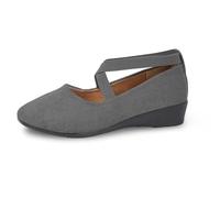 Generisch Zapatos casuales elásticos de color sólido Un deslizamiento en temperamento zapatos cómodos, gris, 43 EU