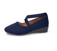 Generisch Zapatos casuales elásticos de color sólido Un deslizamiento en temperamento zapatos cómodos, azul, 37 EU