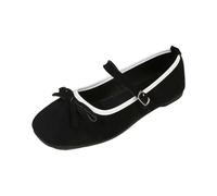 Generisch Zapatos casuales elegantes con lazo Mocasines ligeros para comodidad estilo diario mujer zapatos casuales cómodos modelos de deslizamiento primavera suela plana, Negro , 38 EU