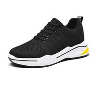 Generisch Zapatos casuales para hombre con elevaciones transpirables zapatillas antideslizantes con cordones versátiles zapatos cómodos de altura ajustable para el día a día, Negro , 44 EU