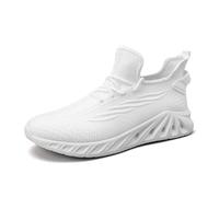 Generisch Zapatos casuales para hombre de ante mocasines clásicos zapatos casuales planos cómodos zapatos de conducción ligeros zapatillas de barco, Blanco, 41 EU
