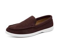 Generisch Zapatos casuales para hombre de ante mocasines clásicos zapatos casuales planos cómodos zapatos de conducción ligeros zapatillas de barco, café, 40 EU
