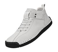 Generisch Zapatos casuales para hombre, ligeros, informales, zapatillas planas con correas elásticas, zapatos casuales con cómoda cama para pies zapatos de verano para tenis y patinaje, Blanco, 43 EU