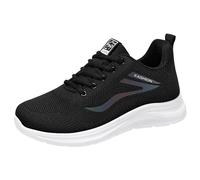 Generisch Zapatos casuales para hombre, zapatos deportivos de moda, patrones, zapatos lisos con cordones de un solo color, zapatos cómodos antideslizantes, Negro , 44 EU