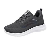 Generisch Zapatos casuales para hombre, zapatos deportivos de moda, patrones, zapatos lisos con cordones de un solo color, zapatos cómodos antideslizantes, gris, 44 EU