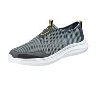 Generisch Zapatos casuales para hombre, zapatos deportivos para hombre, nuevos patrones de moda, simples, lisos, cómodos, suelas planas, ligeros, antideslizantes, informales, gris, 44 EU