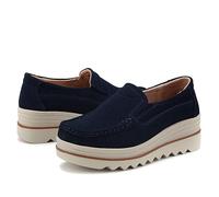 Generisch Zapatos casuales para mujer con tacones altos, zapatillas de mujer sin cordones, zapatillas de caminar con plataforma, antideslizantes, zapatillas individuales, zapatillas anchas ligeras