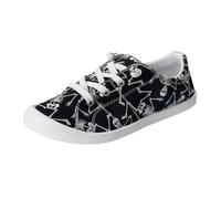 Generisch Zapatos casuales para mujer, diseño de hoja de arce, suela suave, masaje, zapatillas planas de moda, Negro , 39 EU