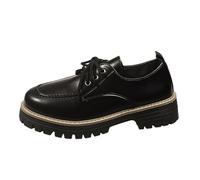 Generisch Zapatos casuales para mujer en estilo Mary Jane con tacón de plataforma con cordones suaves para un look cómodo y moderno para el día a día, Negro , 39 EU