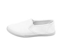 Generisch Zapatos casuales para mujer, modernos, unisex, con cordones, planos, cómodos, para el día a día con vaqueros, Blanco, 36 EU