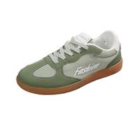Generisch Zapatos casuales planos de ante con cordones, cómodos, para paseos y excursiones diarias, verde, 39 EU