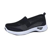 Generisch Zapatos cómodos para mujer con tacón, impermeables, ligeros, antideslizantes, planos, para caminar, deportivos, deportivos, elegantes, de tela, zapatillas deportivas, Negro , 40 EU
