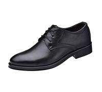 Generisch Zapatos con cierre de rosca para hombre para el trabajo, ocio, zapatos de cuero de color sólido para hombre zapatos de hombre llamas, Negro , 46 EU