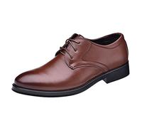 Generisch Zapatos con cierre de rosca para hombre para el trabajo, ocio, zapatos de cuero de color sólido para hombre zapatos de hombre llamas, marrón, 41 EU