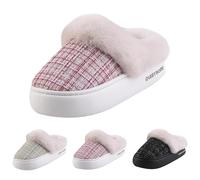 Generisch Zapatos de algodón para mujeres en otoño e invierno casa interior no antideslizante fondo grueso sabía zapatos de algodón cálidas zapatillas antideslizantes de felpa mullidas zapatillas de