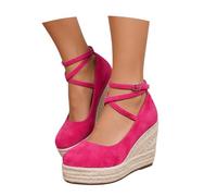 Generisch Zapatos de baile con plataforma para mujer, zapatos de novia gruesos con tiras tradicionales de tacones altos elegantes y cómodos zapatos de fiesta con tacón para octubre