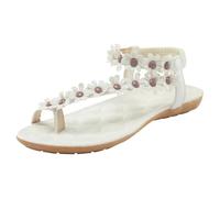 Generisch Zapatos de baño mujer mujer verano retro monocolor cuero tacón oblicuo suela gruesa sandalias grandes, Wh1, 41 EU