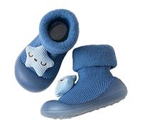 Generisch Zapatos de bebé 24 recién nacidos bebé niña algodón antideslizante calcetines bebé niño suela de goma calcetines interiores zapatos infantiles sandalias niños 22, azul, 23 EU