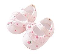 Generisch Zapatos de bebé con estampado de fresa, suave, sin calcetines, para primavera y verano, calcetines de piso, zapatillas de correr para niños pequeños, rosa, 6 meses