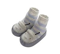 Generisch Zapatos de bebé de invierno lindos niños pequeños zapatos niños niñas fondo plano antideslizante ligero cómodo dibujos animados abejas calcetines zapatos, gris, 23 EU