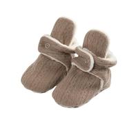 Generisch Zapatos de bebé para niños recién nacidos, calcetines de punto de patchwork de punto de peluche de 0 a 12 meses, zapatos de entrenamiento, caqui, 20 EU
