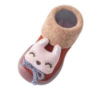 Generisch Zapatos de bebé para niños, suela suave y cómoda, zapatos planos para niños pequeños, a la moda, lindos dibujos animados, botas de bebé impermeables, rojo, 20.5 EU