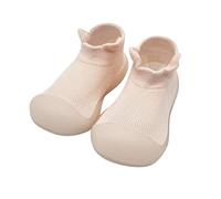 Generisch Zapatos de bebé recién nacidos para niños pequeños, suelas suaves con volantes sólidos, primeros zapatos antideslizantes Prewalker zapatillas de deporte luminosas, Rosa., 22 EU