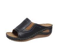 Generisch Zapatos de bicicleta para mujer, color sólido, punta abierta, plataforma de tacón de cuña, sandalias casuales, zapatos de leopardo, talla 35, azul oscuro, 41 EU