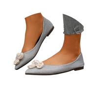 Generisch Zapatos de boda para mujer, clásicos, princesa, fiesta, zapatos de flamenco, deslizantes, planos, zapatos de trabajo, bailarina, cerrados planos con diamantes de imitación, zapatos casuales