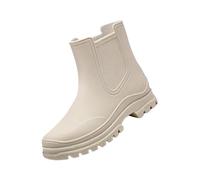 Generisch Zapatos de caminar para mujer, de invierno, tobillo, arco iris, slip On Garden Boot Ladies Rubber Outside Work With Comfort Zapatos Mujer Zapatillas Rom, Blanco, 36 EU