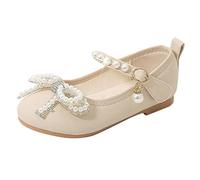 Generisch Zapatos de cuero para niños de alta calidad para princesas pequeñas con suela suave cierre de cristal brillante para ocasiones especiales comodidad diaria, Blanco, 33 EU