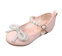 Generisch Zapatos de cuero para niños de alta calidad para princesas pequeñas con suela suave cierre de cristal brillante para ocasiones especiales comodidad diaria, Rosa., 30 EU