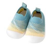 Generisch Zapatos de gateo para bebé, de tela, para niños, talla 20 | Zapatos para aprender a andar, suela antideslizante, sandalias planas, retro, degradado, tela de malla, transpirables
