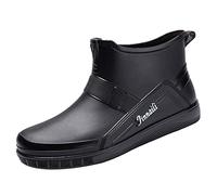 Generisch Zapatos de hombre bragas botas de lluvia de tubo corto antideslizante impermeable zapatos de cocina botas de trabajo botas de lluvia, Negro , 40 EU