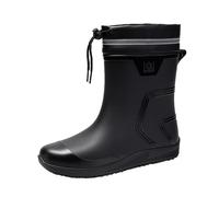 Generisch Zapatos de hombre retro 6 pantorrilla media, arnés para la boca, zapatos de goma bucal, cubrezapatos para llevar, botas de lluvia cálidas, zapatos boxeo, hombre, Negro , 39 EU
