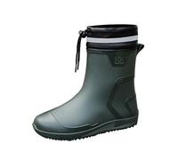 Generisch Zapatos de hombre retro 6 pantorrilla media, arnés para la boca, zapatos de goma bucal, cubrezapatos para llevar, botas de lluvia cálidas, zapatos boxeo, hombre, gris, 44 EU
