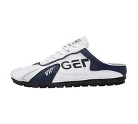 Generisch Zapatos de hombre Tendencia versátiles zapatos casuales Lazy Man Half Slipperboard modernos zapatos casuales para el día a día, resistentes y cómodos, Blanco, 43 EU