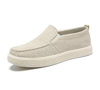 Generisch Zapatos de hombre Zapatos casuales de verano con estribo de un pie para caminar Transpirable Suela suave No pies cansados Zapatos de tela viejos Hombres, beige, 40 EU