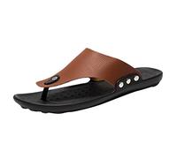 generisch Zapatos de invierno para hombre 42 Men Summer Roman Flip-Flop Beach Slipper Cómodas T-Strap-offener Zehen Zapatillas de estar por casa para hombre Zapatos de negocios 45, marrón, 43 EU