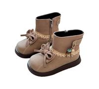Generisch Zapatos de invierno para niña, botas de invierno para niños, botines con cremallera lateral, botines a prueba de viento, botas cortas para otoño, otoño e invierno, zapatos de entretiempo