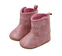 Generisch Zapatos de invierno para niños, 24 de cuero, botas occidentales, botines de vaquero, suela suave, antideslizantes, zapatos de cuna, para bebés, niños pequeños, niñas, niños, recién nacidos