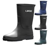 Generisch Zapatos de jardín impermeables para hombre, botas de verano, antideslizantes, impermeables, informales, de media altura, ligeras, monocromáticas, chanclas de media altura