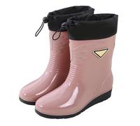 Generisch Zapatos de lluvia de altura media para mujer, cómodos, ligeros, antideslizantes, zapatos descalzos, zapatos de goma transpirables con cordón ajustable, botas deportivas impermeables para