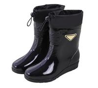 Generisch Zapatos de lluvia de altura media para mujer, cómodos, ligeros, antideslizantes, zapatos descalzos, zapatos de goma transpirables con cordón ajustable, botas deportivas impermeables para